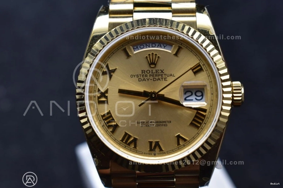 904L Mark with V5 Steel 36 vr3255 Weight) Bracelet Best Edition Roman on Dial President Gold (Gain YG DayDate QF 1121